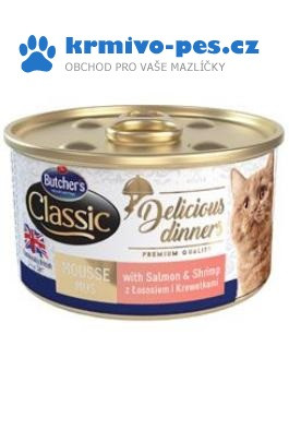 Butcher's Cat Class.Delic.Dinners losos+krevet konz85g