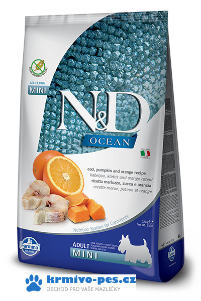 N&D OCEAN DOG GF Adult Mini Codfish&Pumpkin&Orang 800g