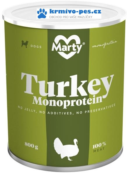 MARTY konz. pro psy - Monoprotein krůtí 800 g