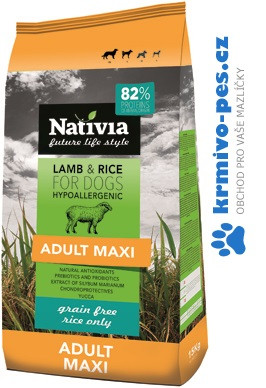 Nativia Adult Maxi Lamb & Rice 15 kg