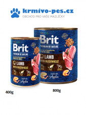 Brit Premium Dog by Nature konzerva Lamb & Buckwheat 800g