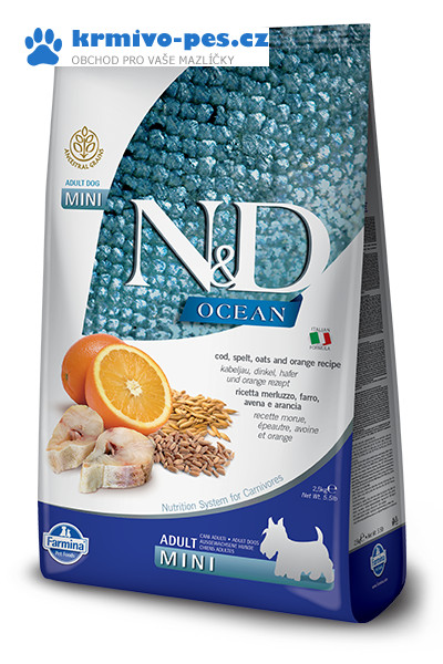N&D OCEAN DOG LG Adult Mini Codfish & Orange 7kg