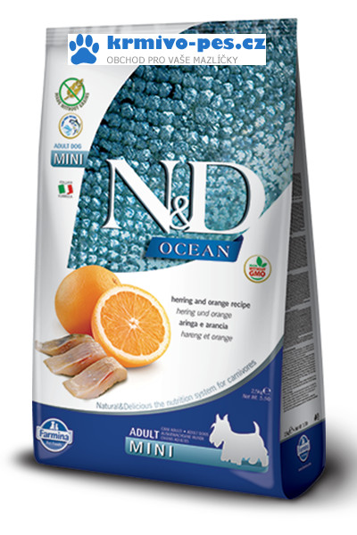 N&D OCEAN DOG GF Adult Mini Herring & Orange 2,5kg