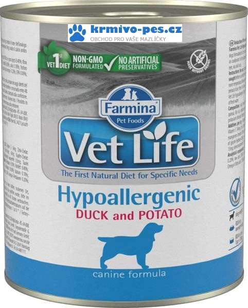 Vet Life Natural Dog Hypoaller Duck&Potato 300g