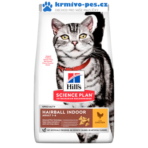 Hill's Feline Adult Hairball for Indoor cats Chicken 10 kg