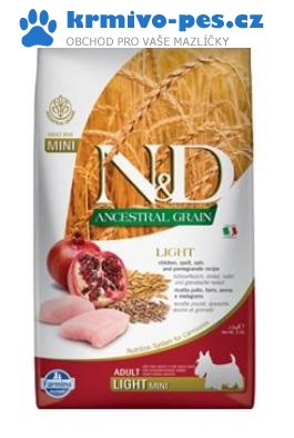 N&D LG DOG Light Mini Chicken & Pomegr 2,5kg