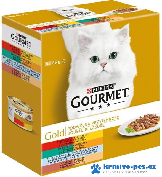 Gourmet Gold Mltp kočka kousky duš.a gril.8 x 85 g