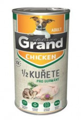 GRAND konzerva deluxe pes 1/2 kuřete adult 1300g