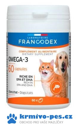 Francodex Omega 3 Capsules pes, kočka 60 tbl
