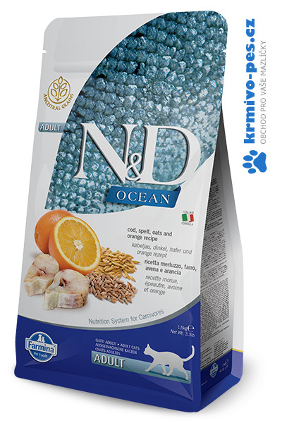 N&D OCEAN CAT LG Adult Codfish & Orange 10kg