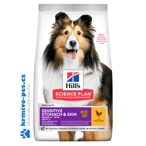 Hill's Science Plan Canine Adult Sensitive Stomach & Skin Medium Chicken 14 kg
