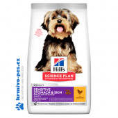 Hill's Science Plan Canine Adult Sensitive Stomach & Skin Small & Mini Chicken 1,5kg NEW