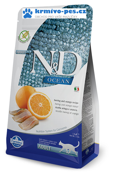 N&D OCEAN CAT GF Adult Herring & Orange 10 kg