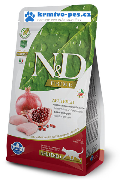 N&D GF PRIME CAT Neutered Chicken&Pomegranate 10kg