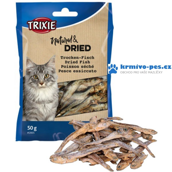 Rybičky sušené pro kočky 5-6cm 50g TR