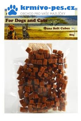For Dogs & Cats Pochoutka Tuňákové maso kostky 80 g