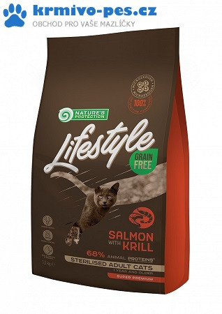 Nature's Protection Cat Dry LifeStyle GF Sterilised Salmon 1.5 kg