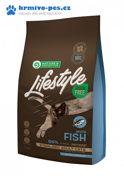 Nature's Protection Cat Dry LifeStyle GF Sterilised W.Fish 400 g