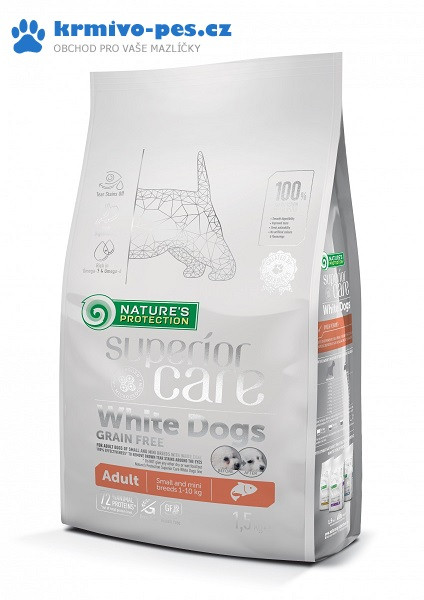 Nature's Protection Dog Dry Superior Care White Dog GF Salmon 1,5 kg