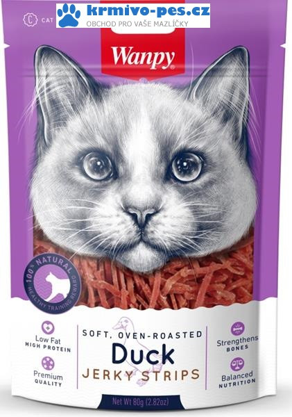 Wanpy Cat Soft Duck Jerky Strips for Cat 80 g