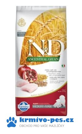 N&D LG DOG Puppy M/L Chicken & Pomegranate 12kg