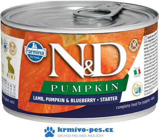 N&D DOG PUMPKIN Starter Lamb & Blueberry Mini 140g