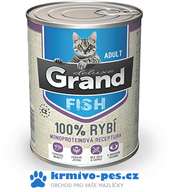 GRAND konz. kočka deluxe 100% rybí 400g