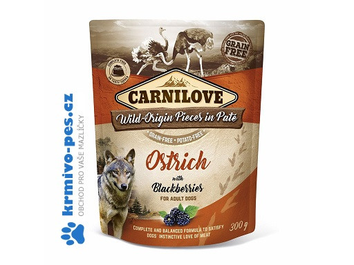 Carnilove Dog Pouch Paté Ostrich & Blackberries 300g