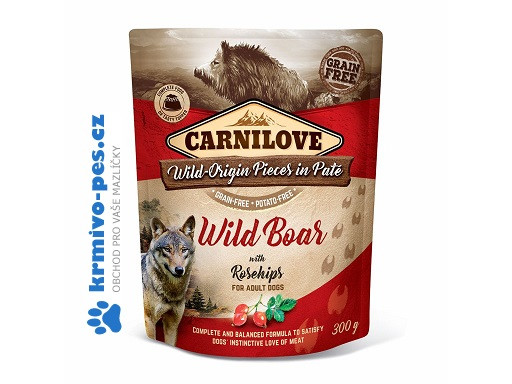 Carnilove Dog Pouch Paté Wild Boar & Rosehips 300g