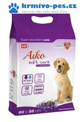 Cobbys Pet Aiko Soft Care Levander pleny pro psy s levandulí 60 x 60 cm 10 ks