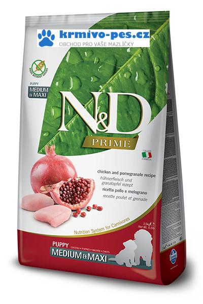 N&D PRIME DOG Puppy M/L Chicken & Pomegranate 2,5kg