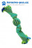 Hračka pes BUSTER Pískací lano s balonkem modrozelená 40cm