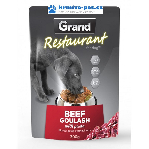 GRAND kaps. deluxe pes Restaur. 100% hovězí guláš 300g