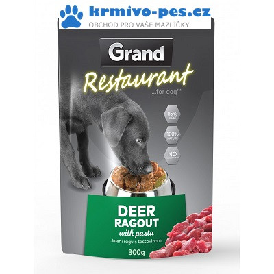 GRAND kaps. deluxe pes Restaur. 100% jelení ragú 300g