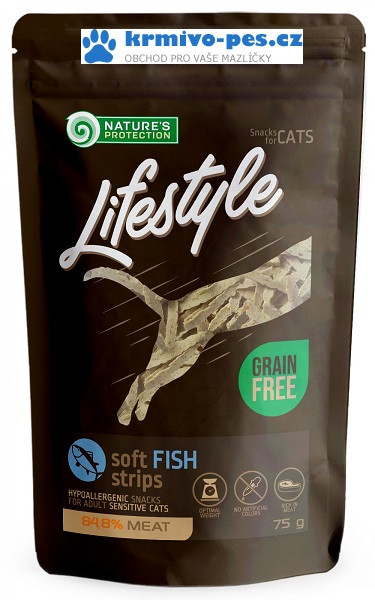 Nature's Protection Cat Snack Lifestyle mini soft rybí plátky 75 g