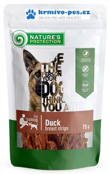 Nature's Protection Dog snack kachní proužky 75 g