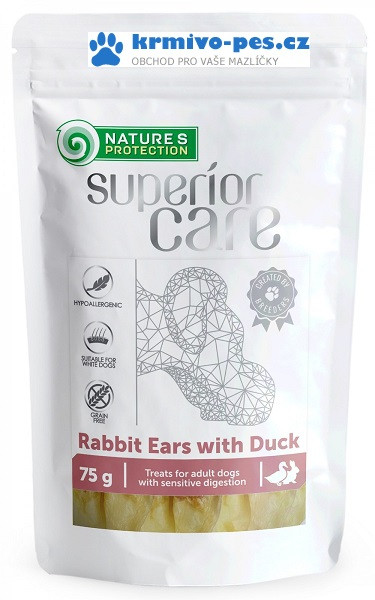 Nature's Protection Dog snack SC králičí uši s kachnou 75 g