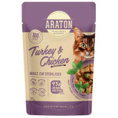 Araton Cat kapsička Sterilised Turkey/Chicken 85g