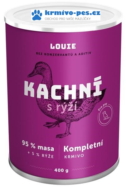 Louie konz. pro psy kachní s rýží 400 g