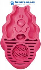Kartáč gumový ZoomGroom růžový L Kong