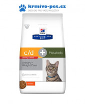 Hill's Prescription Diet Feline C/D Dry Urinary Stress + Metabolic 8 kg + DOPRAVA ZDARMA