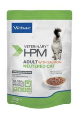 VET HPM Cat Adult Neutered Salmon chunks in gravy 12x85g