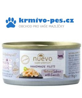 Nuevo kočka Handmade losos s mrkví konz. 70g