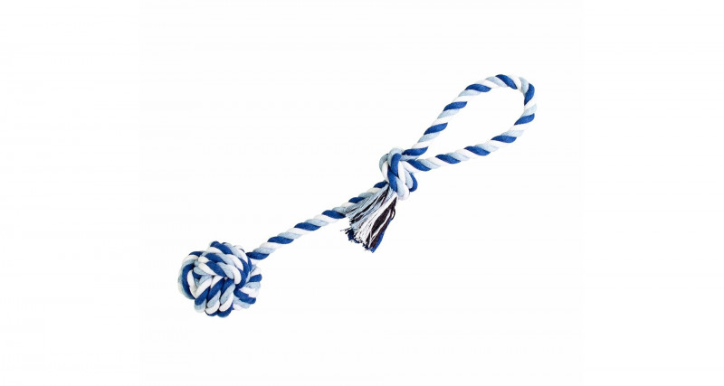 Přetahovadlo HipHop bavlněný míč, tm.modrá, sv.modrá, bílá 58cm/300g