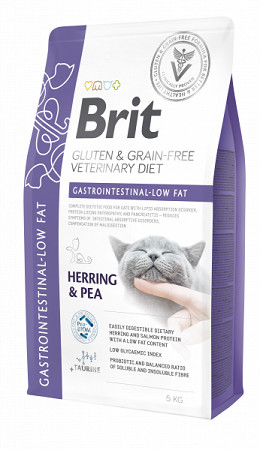 Brit Veterinary Diets Cat GF Gastrointestinal-Low fat 5kg