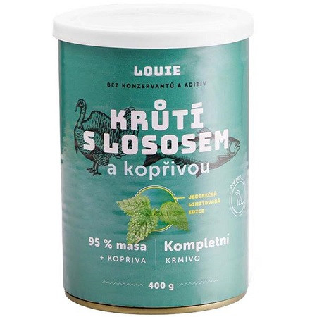 Louie Dog Krůtí s lososem a kopřivou 400 g