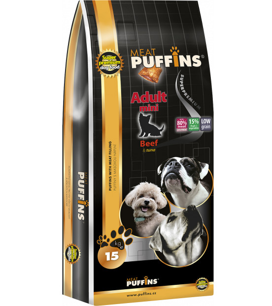 Puffins Dog Adult Mini Beef 1kg