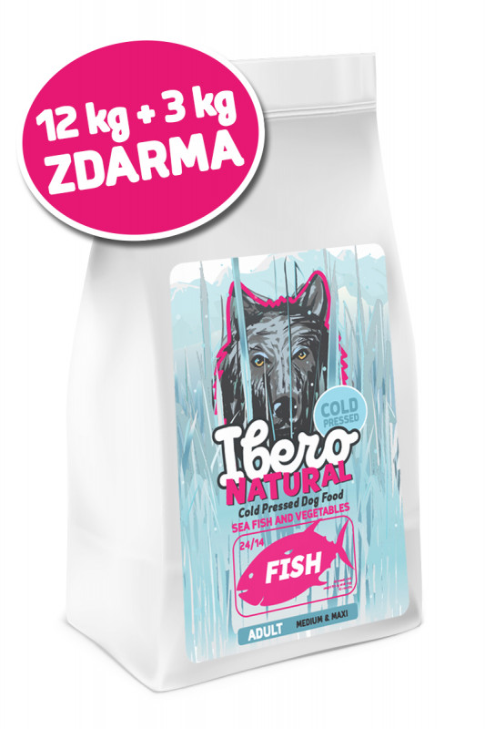 Ibero Cold Pressed dog adult M/L Fish 12 kg