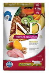 N&D TROPICAL SELECTION CAT Neutered Chicken 4kg+1kg zdarma