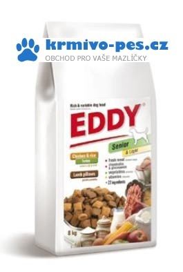 EDDY Senior&Light Breed polštářky s jehněčím 8kg